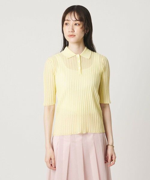 UNITED ARROWS / ユナイテッドアローズ ニット・セーター | シアー リブ ポロニット ‐ウォッシャブル‐ | 詳細8