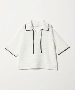 UNITED ARROWS / ユナイテッドアローズ ニット・セーター | アイレット バイカラー ニット
