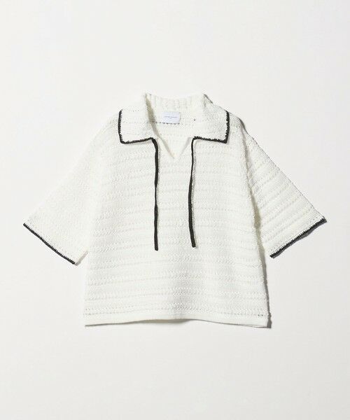 UNITED ARROWS / ユナイテッドアローズ ニット・セーター | アイレット バイカラー ニット（OFF WHITE）