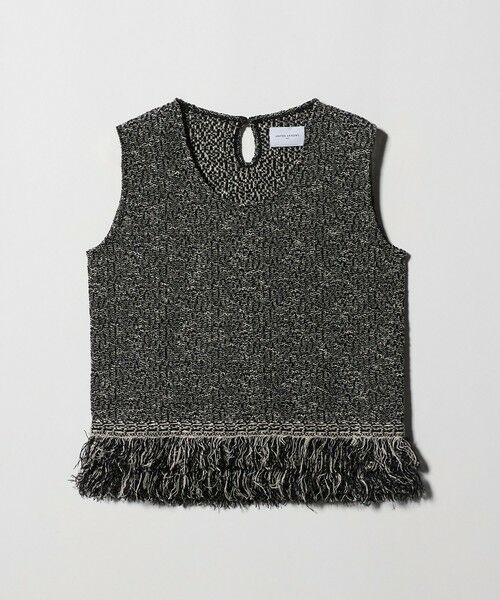 UNITED ARROWS / ユナイテッドアローズ ベスト | ミックス フリンジ ノースリーブ ニット（BLACK）