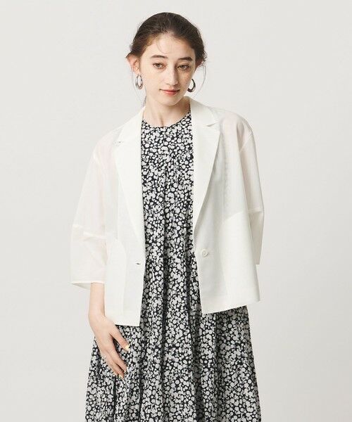 UNITED ARROWS / ユナイテッドアローズ テーラードジャケット | シアー ショート ジャケット ‐ウォッシャブル‐ | 詳細1