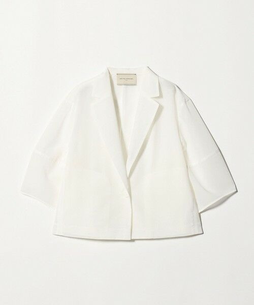 UNITED ARROWS / ユナイテッドアローズ テーラードジャケット | シアー ショート ジャケット ‐ウォッシャブル‐（OFF WHITE）