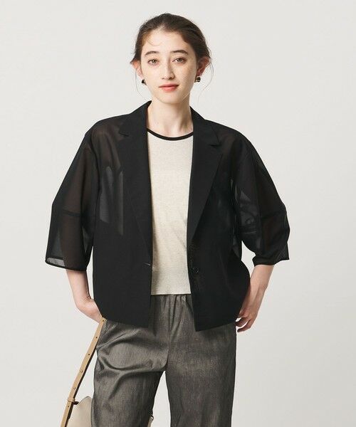 UNITED ARROWS / ユナイテッドアローズ テーラードジャケット | シアー ショート ジャケット ‐ウォッシャブル‐ | 詳細7