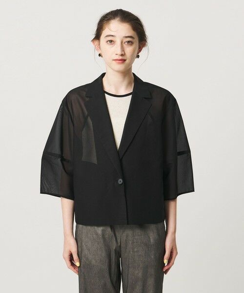 UNITED ARROWS / ユナイテッドアローズ テーラードジャケット | シアー ショート ジャケット ‐ウォッシャブル‐ | 詳細9