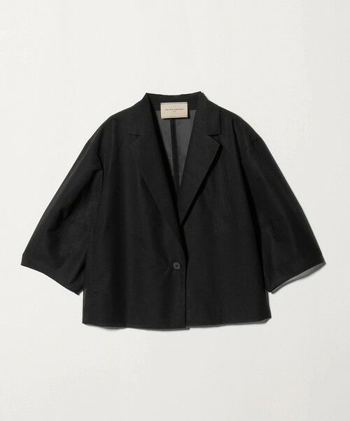 UNITED ARROWS / ユナイテッドアローズ テーラードジャケット | シアー ショート ジャケット ‐ウォッシャブル‐（BLACK）