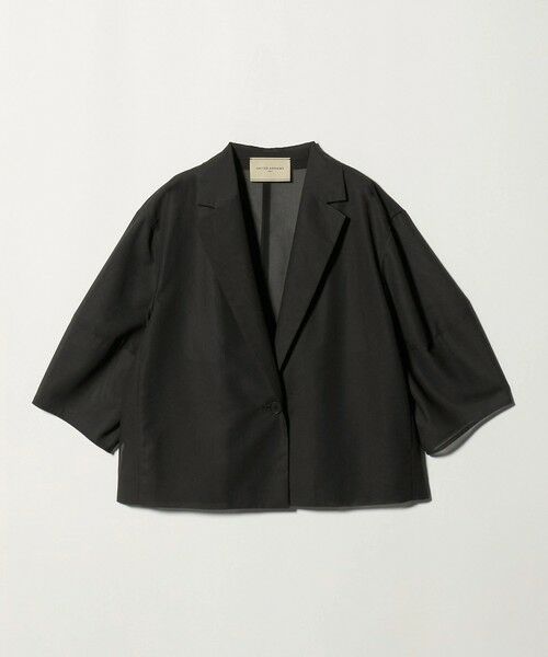 UNITED ARROWS / ユナイテッドアローズ テーラードジャケット | シアー ショート ジャケット ‐ウォッシャブル‐（DK.GRAY）