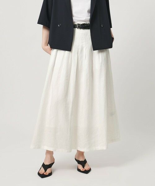 UNITED ARROWS / ユナイテッドアローズ ロング・マキシ丈スカート | リネン タック ロングスカート ‐ウォッシャブル‐ | 詳細2