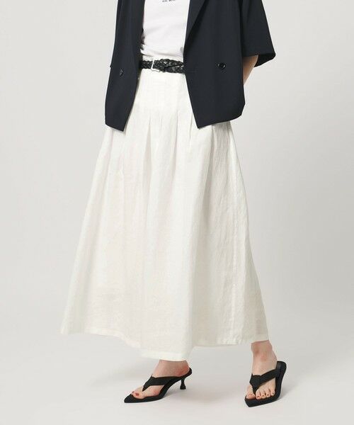 UNITED ARROWS / ユナイテッドアローズ ロング・マキシ丈スカート | リネン タック ロングスカート ‐ウォッシャブル‐ | 詳細3