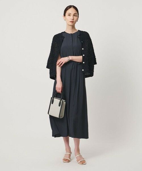 UNITED ARROWS / ユナイテッドアローズ ロング・マキシ丈ワンピース | Spiree ギャザー フレンチスリーブ ワンピース（NAVY）