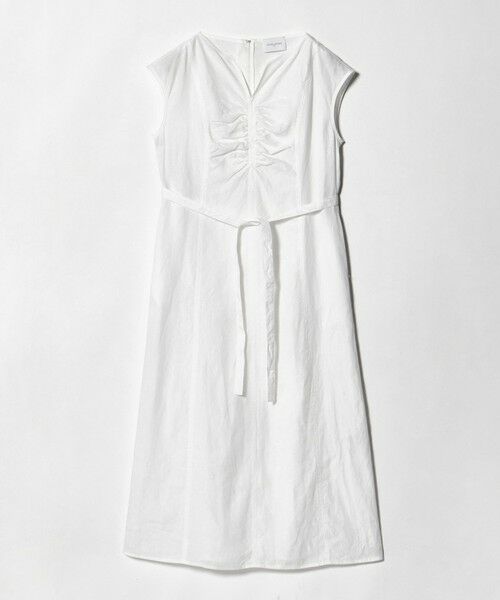 UNITED ARROWS / ユナイテッドアローズ ロング・マキシ丈ワンピース | リネン シャーリング スキッパー ワンピース ‐ウォッシャブル‐ | 詳細4