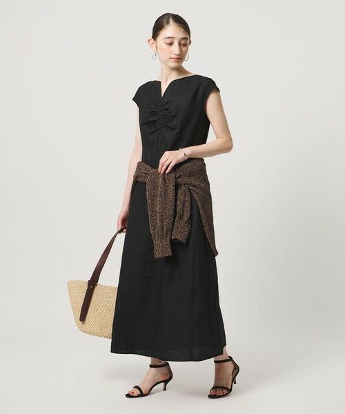 UNITED ARROWS / ユナイテッドアローズ ロング・マキシ丈ワンピース | リネン シャーリング スキッパー ワンピース ‐ウォッシャブル‐ | 詳細7