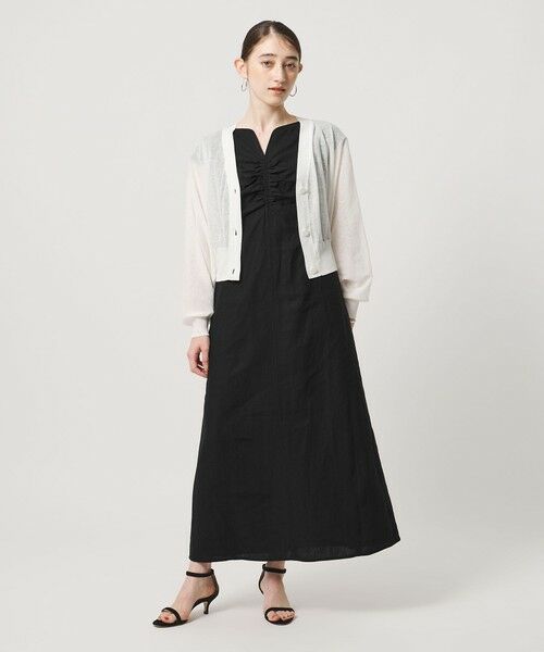 UNITED ARROWS / ユナイテッドアローズ ロング・マキシ丈ワンピース | リネン シャーリング スキッパー ワンピース ‐ウォッシャブル‐ | 詳細9