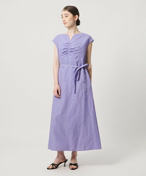 UNITED ARROWS / ユナイテッドアローズ ロング・マキシ丈ワンピース | リネン シャーリング スキッパー ワンピース ‐ウォッシャブル‐ | 詳細13