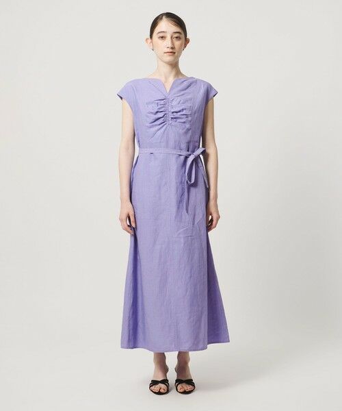 UNITED ARROWS / ユナイテッドアローズ ロング・マキシ丈ワンピース | リネン シャーリング スキッパー ワンピース ‐ウォッシャブル‐ | 詳細15