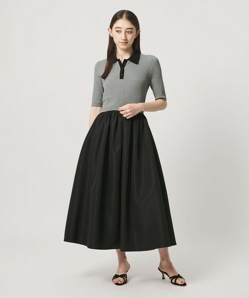 UNITED ARROWS / ユナイテッドアローズ ロング・マキシ丈ワンピース | フィット&フレア ポロワンピース ‐ウォッシャブル‐(MD.GRAY)