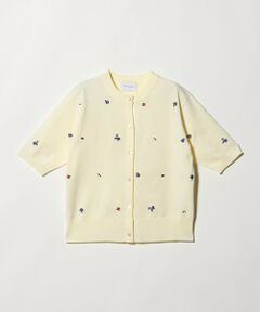 UNITED ARROWS / ユナイテッドアローズ カーディガン・ボレロ | フラワー エンブロイダリー ショートスリーブ カーディガン ‐ウォッシャブル‐