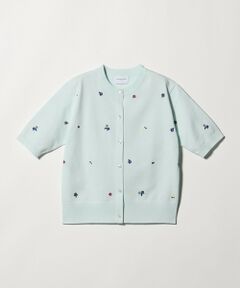 UNITED ARROWS / ユナイテッドアローズ カーディガン・ボレロ | フラワー エンブロイダリー ショートスリーブ カーディガン ‐ウォッシャブル‐