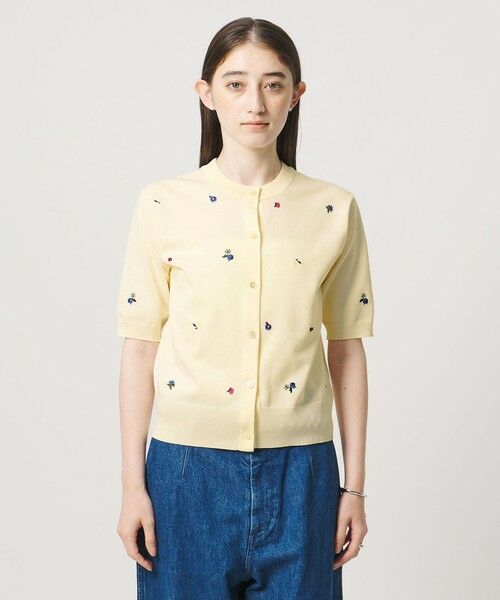 UNITED ARROWS / ユナイテッドアローズ カーディガン・ボレロ | フラワー エンブロイダリー ショートスリーブ カーディガン ‐ウォッシャブル‐ | 詳細3