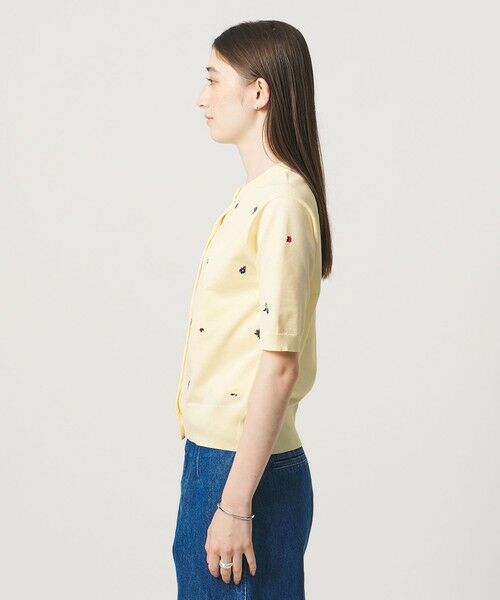UNITED ARROWS / ユナイテッドアローズ カーディガン・ボレロ | フラワー エンブロイダリー ショートスリーブ カーディガン ‐ウォッシャブル‐ | 詳細4