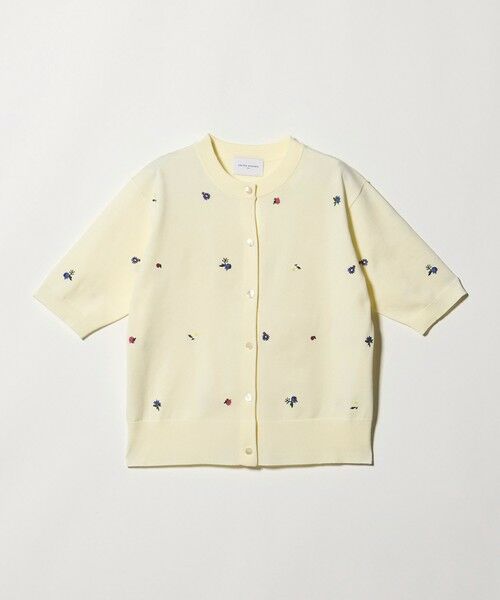 UNITED ARROWS / ユナイテッドアローズ カーディガン・ボレロ | フラワー エンブロイダリー ショートスリーブ カーディガン ‐ウォッシャブル‐（OFF WHITE）