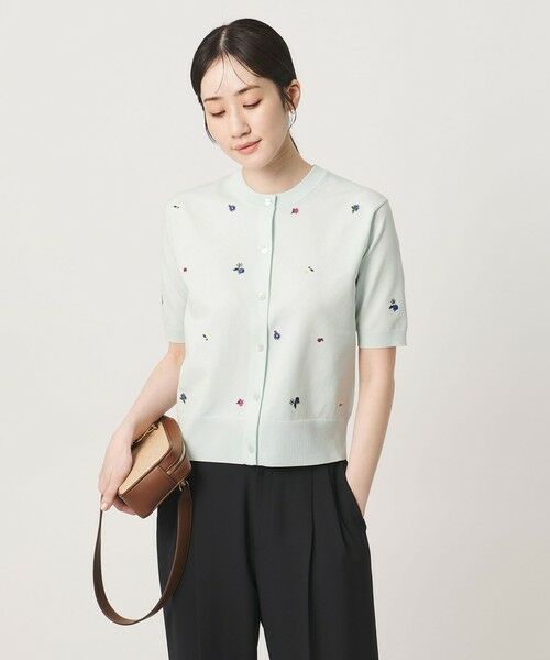 UNITED ARROWS / ユナイテッドアローズ カーディガン・ボレロ | フラワー エンブロイダリー ショートスリーブ カーディガン ‐ウォッシャブル‐ | 詳細11