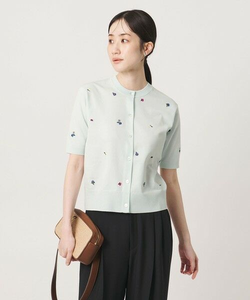 UNITED ARROWS / ユナイテッドアローズ カーディガン・ボレロ | フラワー エンブロイダリー ショートスリーブ カーディガン ‐ウォッシャブル‐ | 詳細12