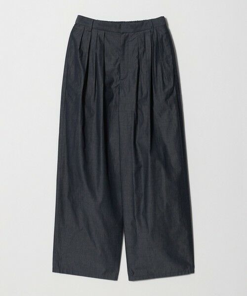 UNITED ARROWS / ユナイテッドアローズ スラックス・ドレスパンツ | デニムライク タック ビッグ ワイドパンツ（NAVY）