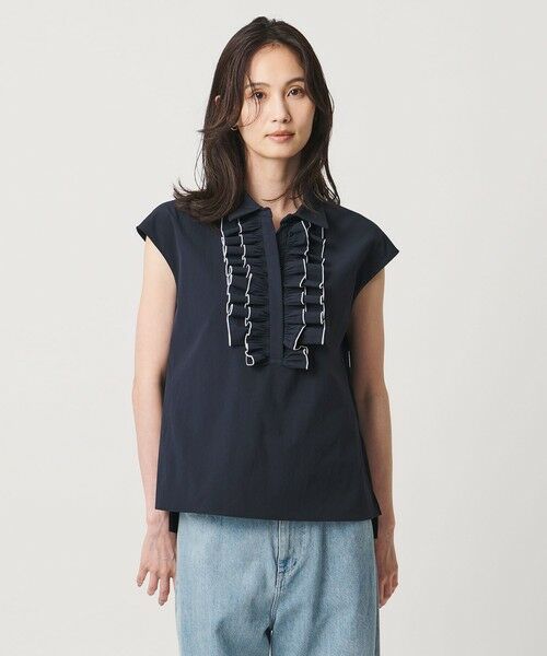 UNITED ARROWS / ユナイテッドアローズ シャツ・ブラウス | メロー フリル スキッパー フレンチスリーブ シャツ ‐防シワ 吸水速乾 UVカット 遮熱性 接触冷感‐ | 詳細18