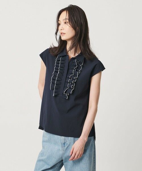 UNITED ARROWS / ユナイテッドアローズ シャツ・ブラウス | メロー フリル スキッパー フレンチスリーブ シャツ ‐防シワ 吸水速乾 UVカット 遮熱性 接触冷感‐ | 詳細19