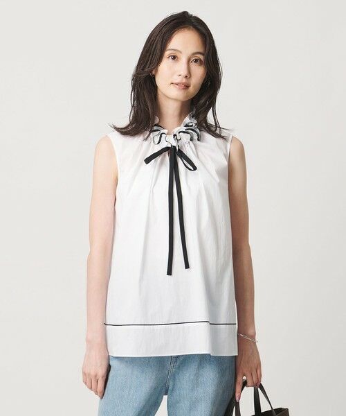 UNITED ARROWS / ユナイテッドアローズ シャツ・ブラウス | スタンド フリル ノースリーブ ブラウス ‐ウォッシャブル‐ | 詳細1
