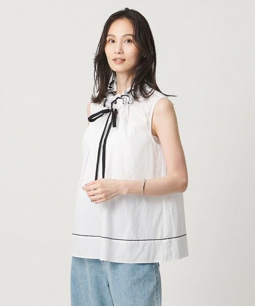 UNITED ARROWS / ユナイテッドアローズ シャツ・ブラウス | スタンド フリル ノースリーブ ブラウス ‐ウォッシャブル‐ | 詳細2