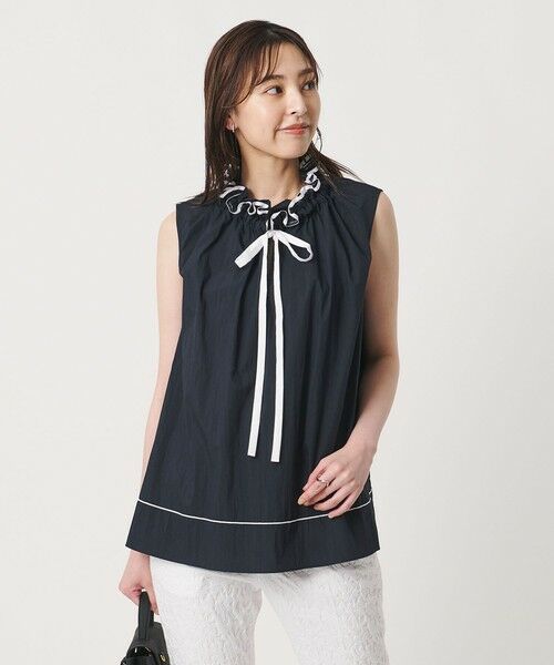 UNITED ARROWS / ユナイテッドアローズ シャツ・ブラウス | スタンド フリル ノースリーブ ブラウス ‐ウォッシャブル‐ | 詳細21