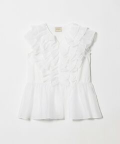 UNITED ARROWS / ユナイテッドアローズ カットソー | レディー フリル チュール カットソー ‐ウォッシャブル‐