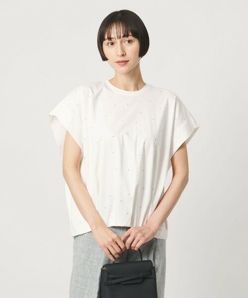 UNITED ARROWS / ユナイテッドアローズ カットソー | ビジュー Tシャツ ‐接触冷感‐ | 詳細1