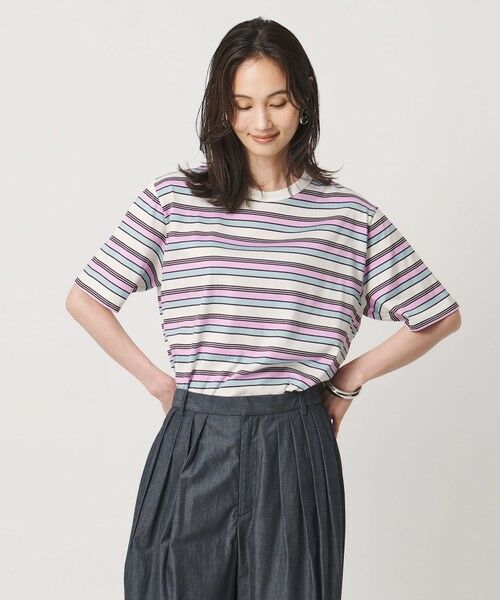 UNITED ARROWS / ユナイテッドアローズ カットソー | マルチボーダー ハーフスリーブ Tシャツ | 詳細1
