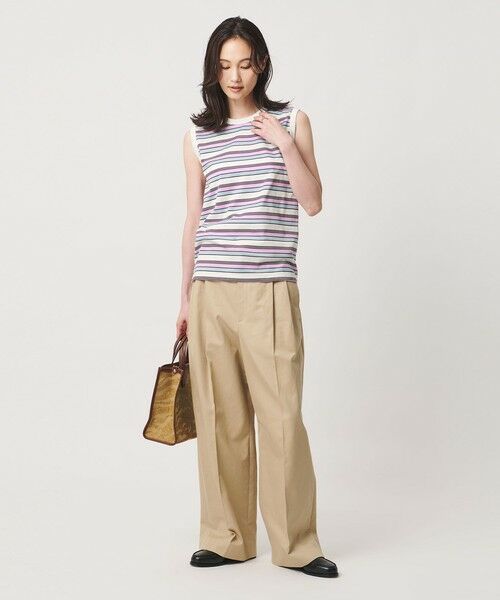 UNITED ARROWS / ユナイテッドアローズ キャミソール・チューブトップ | マルチボーダー ノースリーブ Tシャツ | 詳細2