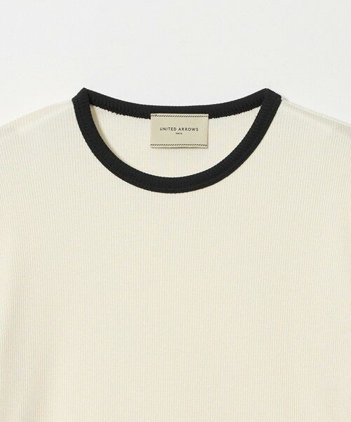 UNITED ARROWS / ユナイテッドアローズ カットソー | リブ バイカラーパイピング ショートスリーブ Tシャツ | 詳細5