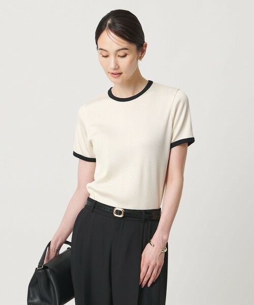 UNITED ARROWS / ユナイテッドアローズ カットソー | リブ バイカラーパイピング ショートスリーブ Tシャツ | 詳細2