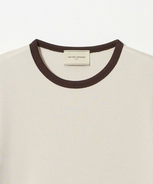 UNITED ARROWS / ユナイテッドアローズ カットソー | リブ バイカラーパイピング ショートスリーブ Tシャツ | 詳細15