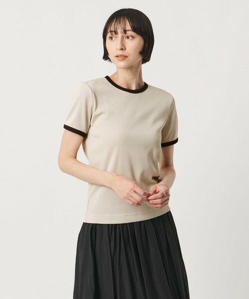 UNITED ARROWS / ユナイテッドアローズ カットソー | リブ バイカラーパイピング ショートスリーブ Tシャツ | 詳細10