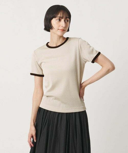 UNITED ARROWS / ユナイテッドアローズ カットソー | リブ バイカラーパイピング ショートスリーブ Tシャツ | 詳細11