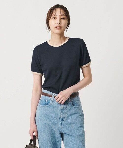 UNITED ARROWS / ユナイテッドアローズ カットソー | リブ バイカラーパイピング ショートスリーブ Tシャツ | 詳細23