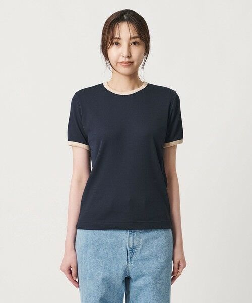 UNITED ARROWS / ユナイテッドアローズ カットソー | リブ バイカラーパイピング ショートスリーブ Tシャツ | 詳細25