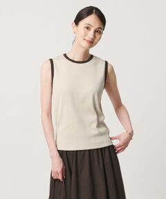UNITED ARROWS / ユナイテッドアローズ タンクトップ | リブ バイカラーパイピング ノースリーブ Tシャツ