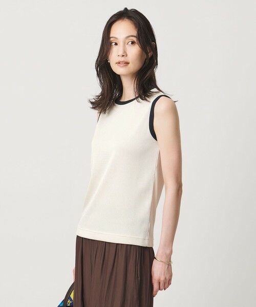 UNITED ARROWS / ユナイテッドアローズ タンクトップ | リブ バイカラーパイピング ノースリーブ Tシャツ | 詳細2