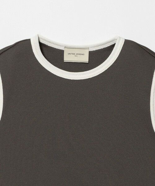 UNITED ARROWS / ユナイテッドアローズ タンクトップ | リブ バイカラーパイピング ノースリーブ Tシャツ | 詳細9