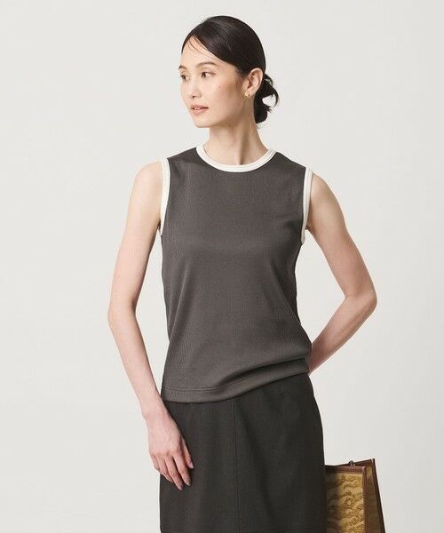 UNITED ARROWS / ユナイテッドアローズ タンクトップ | リブ バイカラーパイピング ノースリーブ Tシャツ | 詳細7