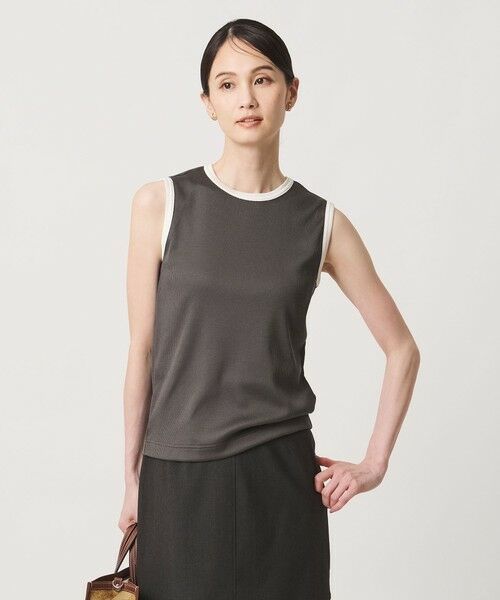 UNITED ARROWS / ユナイテッドアローズ タンクトップ | リブ バイカラーパイピング ノースリーブ Tシャツ | 詳細8