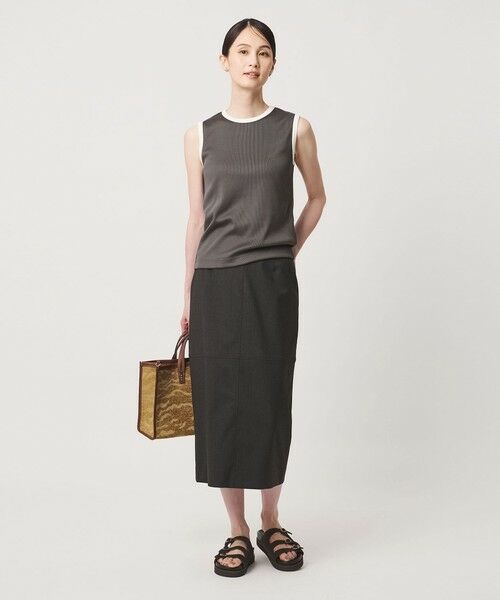 UNITED ARROWS / ユナイテッドアローズ タンクトップ | リブ バイカラーパイピング ノースリーブ Tシャツ | 詳細9