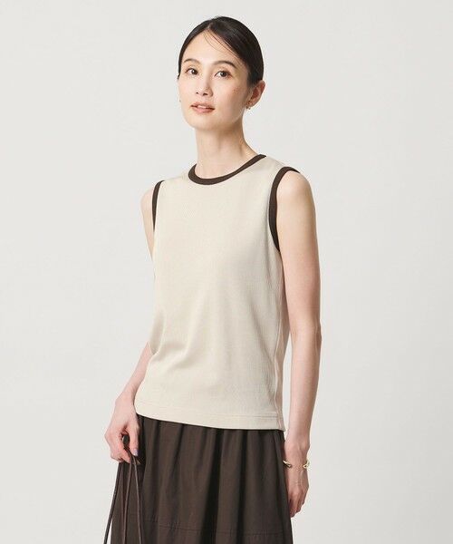 UNITED ARROWS / ユナイテッドアローズ タンクトップ | リブ バイカラーパイピング ノースリーブ Tシャツ | 詳細17